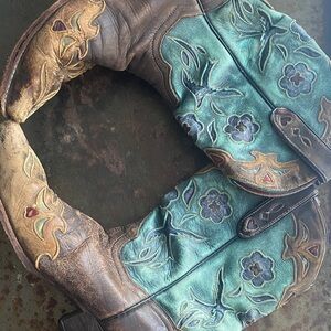 Dan Post Western Vintage Bluebird Snip Toe Boots. Distressed DP3544 Sz. 8 1/2